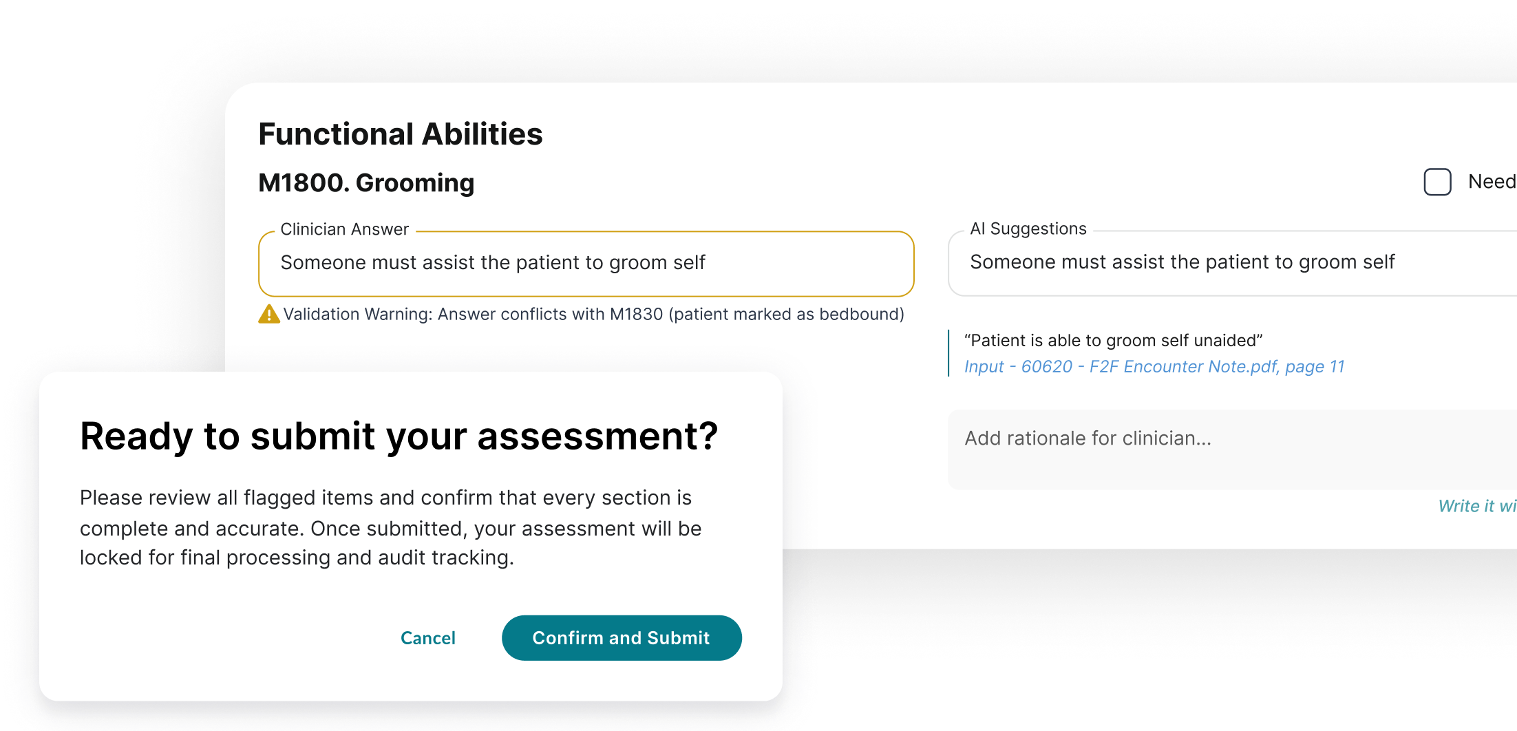 Quality Assurance interface screenshot
