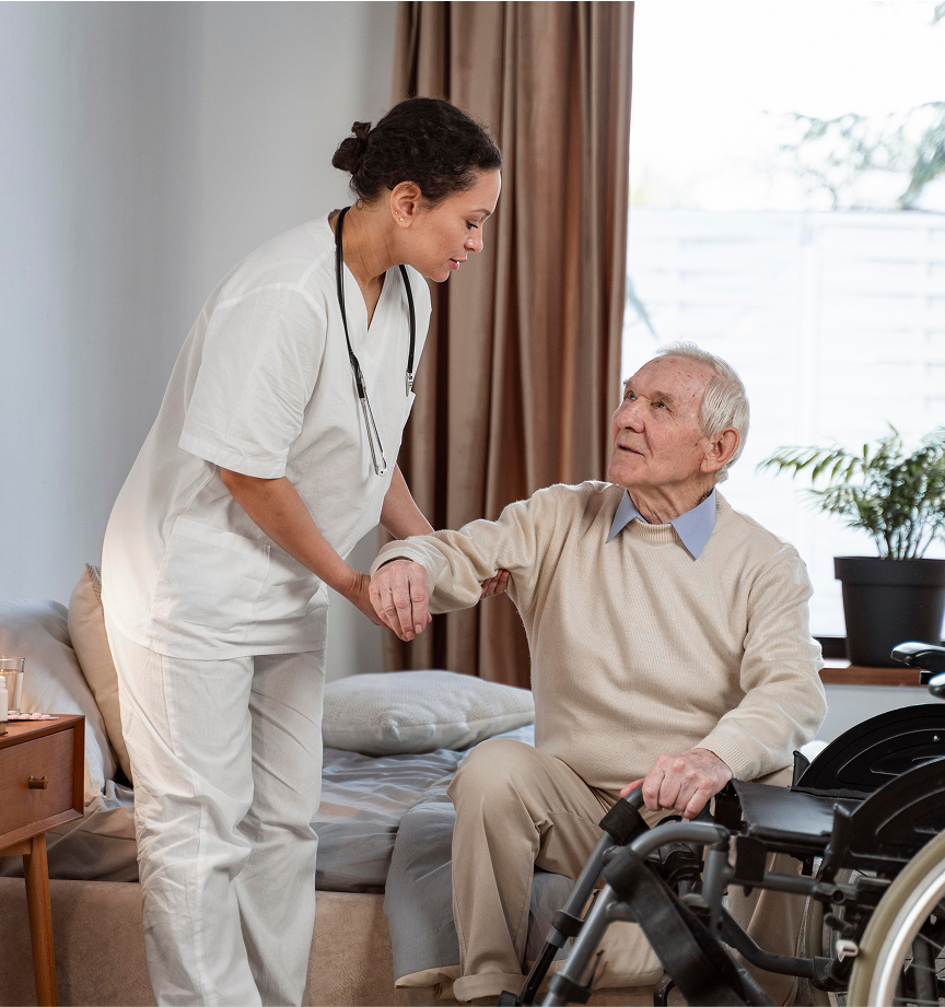 Healthcare provider with patient